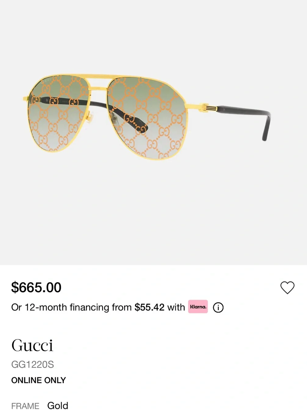 Gucci GG1220s men’s sunglasses